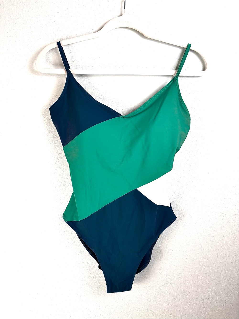 summersalt Teal and Navy Colorblock One-Piece Swimsuit